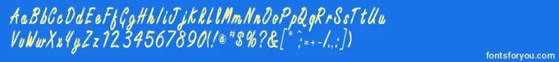 EncinoCn Font – Yellow Fonts on Blue Background