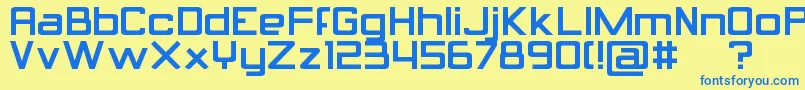 Calcula Font – Blue Fonts on Yellow Background