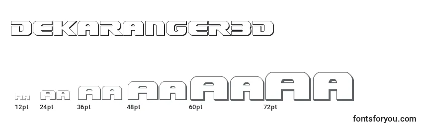 sizes of dekaranger3d font, dekaranger3d sizes
