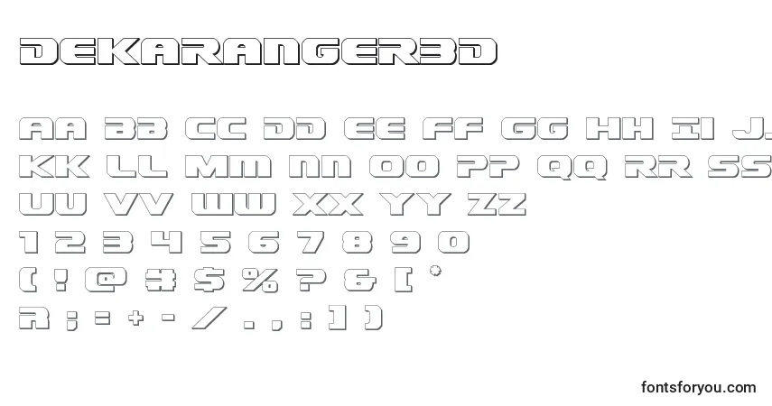 Шрифт Dekaranger3D – алфавит, цифры, специальные символы