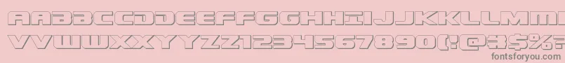 Dekaranger3D-Schriftart – Graue Schriften auf rosa Hintergrund