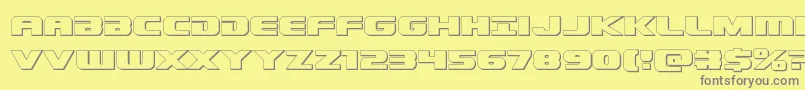 Dekaranger3D Font – Gray Fonts on Yellow Background