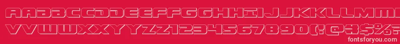 Dekaranger3D-Schriftart – Rosa Schriften auf rotem Hintergrund