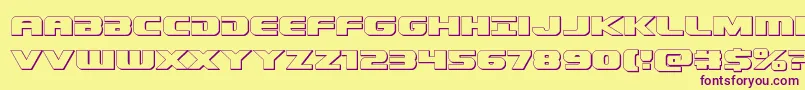 Dekaranger3D Font – Purple Fonts on Yellow Background