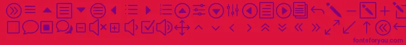 Eleganticons Font – Purple Fonts on Red Background