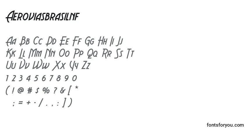 Czcionka Aeroviasbrasilnf (84002) – alfabet, cyfry, specjalne znaki