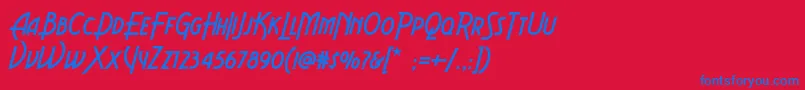 Aeroviasbrasilnf Font – Blue Fonts on Red Background