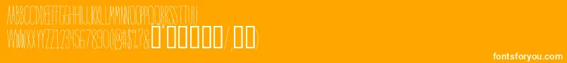 IntoTheVortex-Schriftart – Weiße Schriften auf orangefarbenem Hintergrund