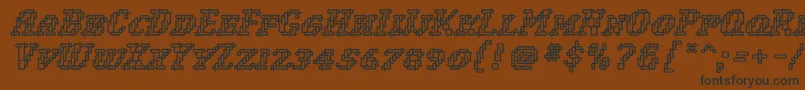WoollyInline Font – Black Fonts on Brown Background
