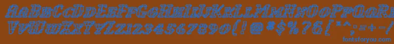WoollyInline Font – Blue Fonts on Brown Background
