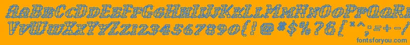 WoollyInline Font – Blue Fonts on Orange Background