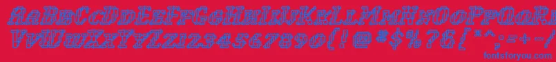 WoollyInline Font – Blue Fonts on Red Background