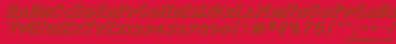 WoollyInline Font – Brown Fonts on Red Background