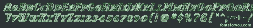 WoollyInline-Schriftart – Grüne Schriften auf schwarzem Hintergrund