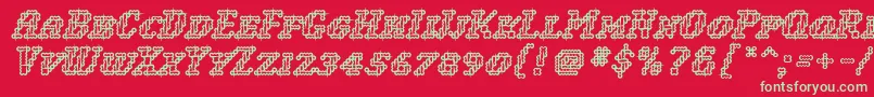 Шрифт WoollyInline – зелёные шрифты на красном фоне