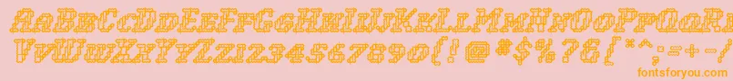 WoollyInline Font – Orange Fonts on Pink Background