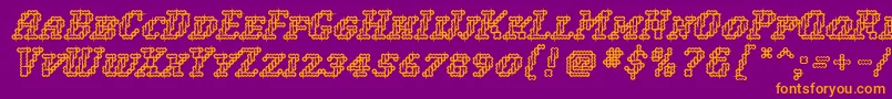 WoollyInline Font – Orange Fonts on Purple Background