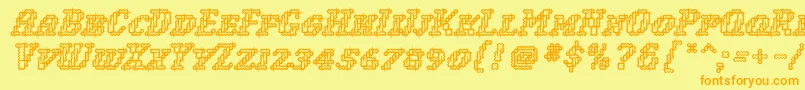 WoollyInline Font – Orange Fonts on Yellow Background