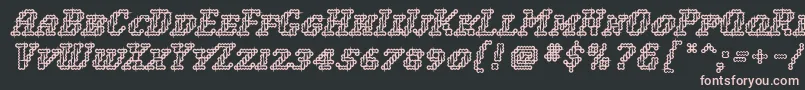 WoollyInline Font – Pink Fonts on Black Background