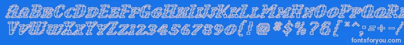 WoollyInline Font – Pink Fonts on Blue Background