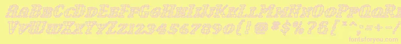 WoollyInline Font – Pink Fonts on Yellow Background