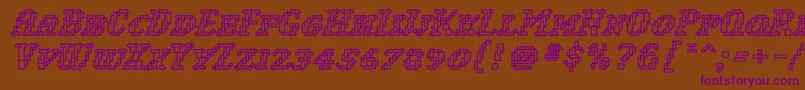 WoollyInline Font – Purple Fonts on Brown Background
