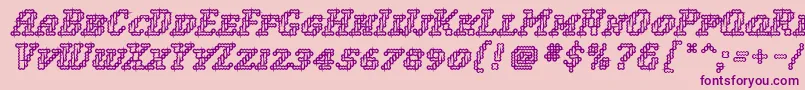 WoollyInline Font – Purple Fonts on Pink Background