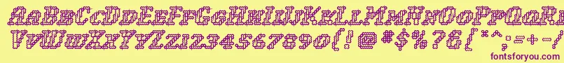 WoollyInline Font – Purple Fonts on Yellow Background