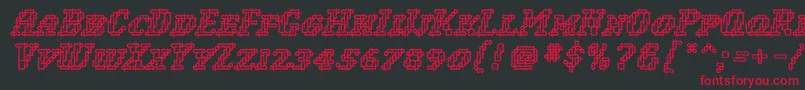 フォントWoollyInline – 黒い背景に赤い文字