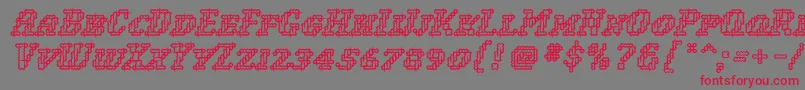 WoollyInline Font – Red Fonts on Gray Background