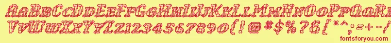Шрифт WoollyInline – красные шрифты на жёлтом фоне