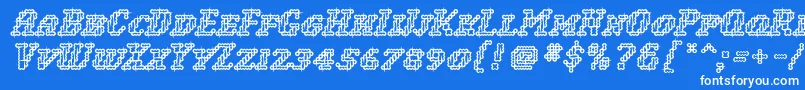 WoollyInline Font – White Fonts on Blue Background