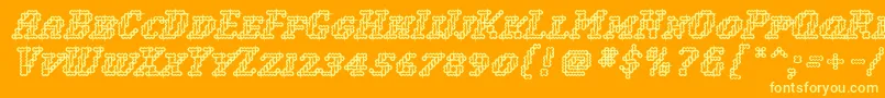 WoollyInline Font – Yellow Fonts on Orange Background