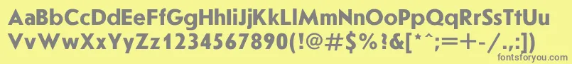 フォントJournls0 – 黄色の背景に灰色の文字