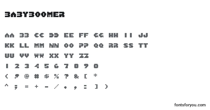 Fuente BabyBoomer - alfabeto, números, caracteres especiales