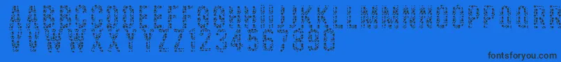 Colorblind-Schriftart – Schwarze Schriften auf blauem Hintergrund