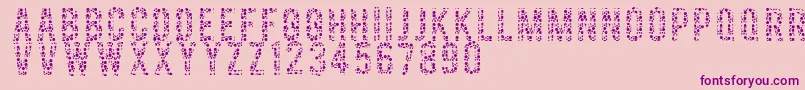 Colorblind-Schriftart – Violette Schriften auf rosa Hintergrund
