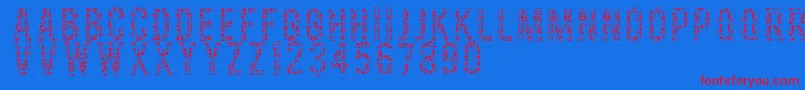 Colorblind Font – Red Fonts on Blue Background