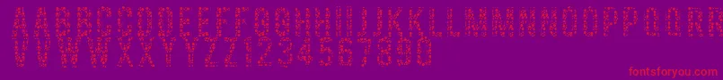 Fonte Colorblind – fontes vermelhas em um fundo violeta
