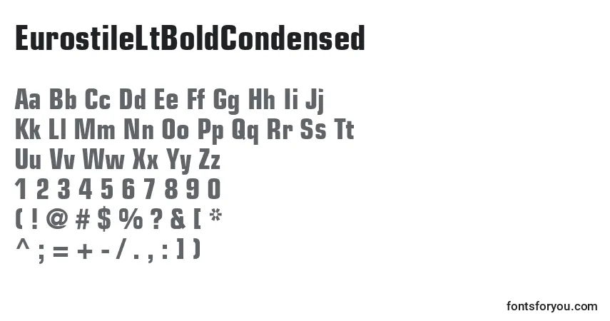 Шрифт EurostileLtBoldCondensed – алфавит, цифры, специальные символы