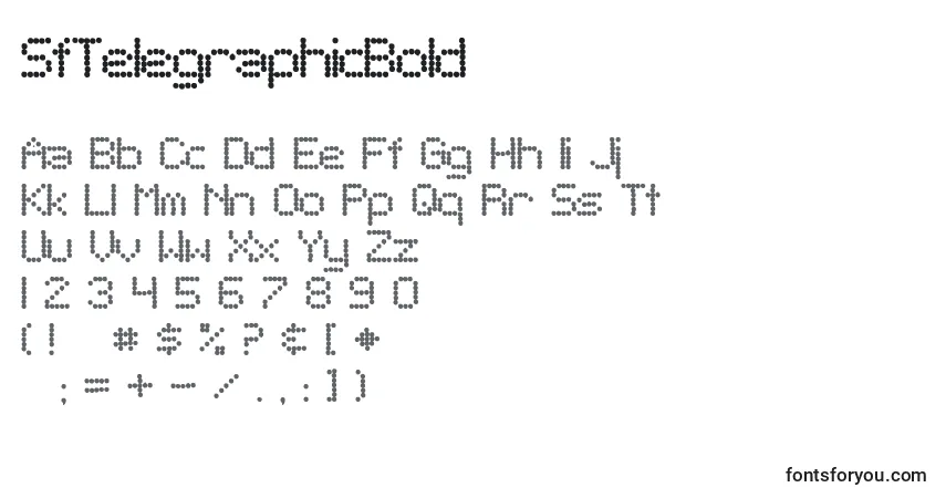 Czcionka SfTelegraphicBold – alfabet, cyfry, specjalne znaki