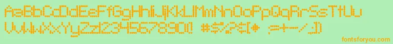 SfTelegraphicBold Font – Orange Fonts on Green Background