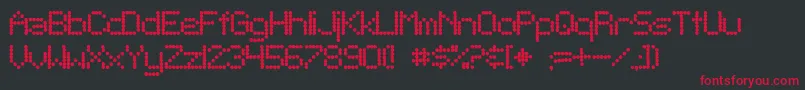 Czcionka SfTelegraphicBold – czerwone czcionki na czarnym tle