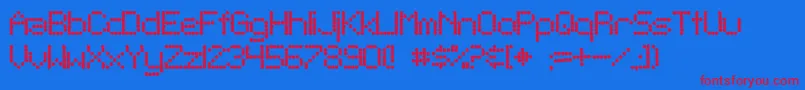 SfTelegraphicBold Font – Red Fonts on Blue Background
