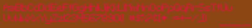 フォントSfTelegraphicBold – 赤い文字が茶色の背景にあります。