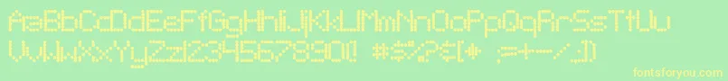 SfTelegraphicBold Font – Yellow Fonts on Green Background