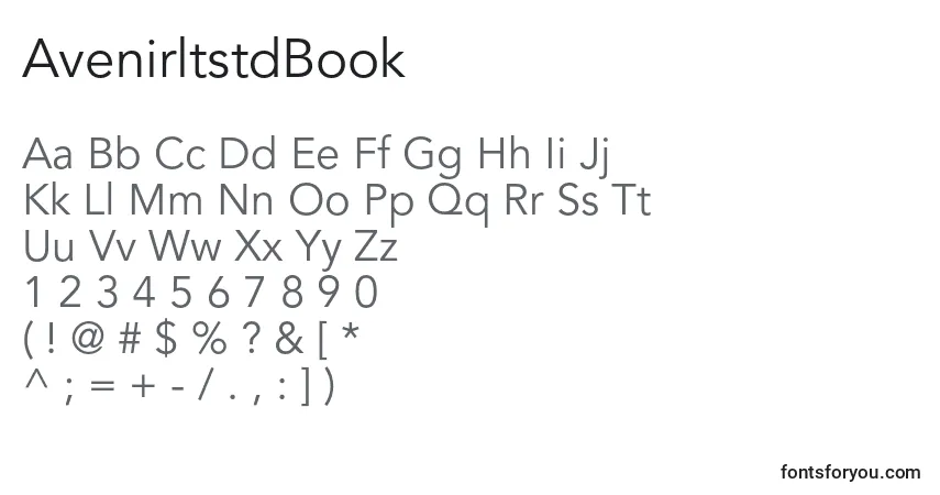 AvenirltstdBookフォント–アルファベット、数字、特殊文字