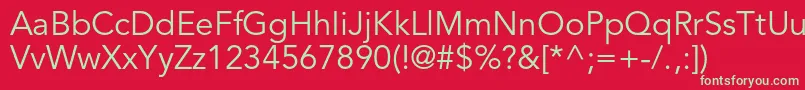 AvenirltstdBook Font – Green Fonts on Red Background