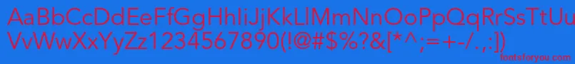 AvenirltstdBook Font – Red Fonts on Blue Background