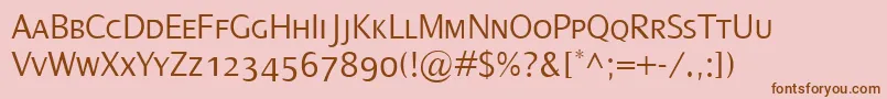 Шрифт DialogLightSmallcaps – коричневые шрифты на розовом фоне
